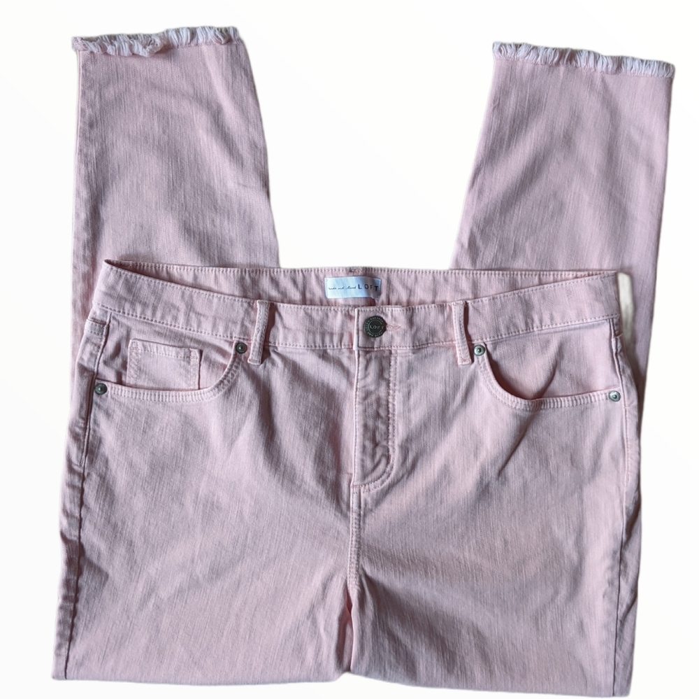 Ann Taylor LOFT Modern Skinny Crop Frayed Jeans